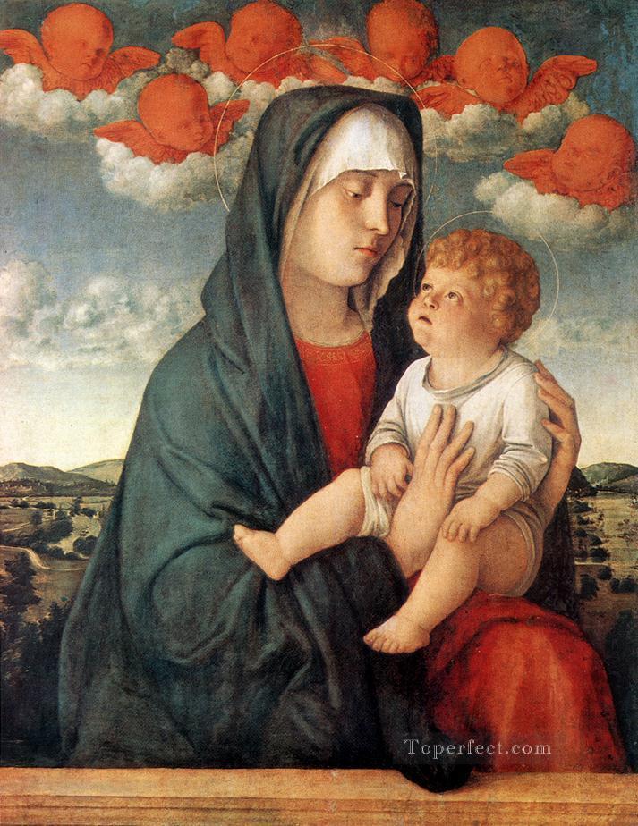 Madonna of the red angels Renaissance Giovanni Bellini Oil Paintings